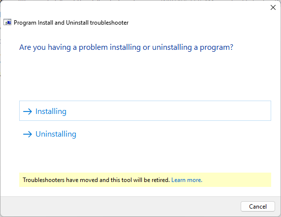 Processus d'utilisation du programme Windows pour le dépannage