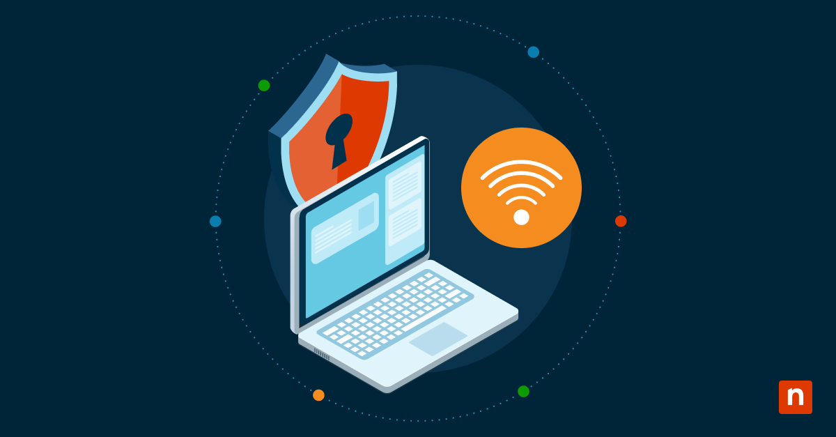 Illustration of laptop with a shield icon representing how to update security intelligence definition version in Windows 10